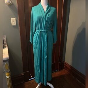 NATORI Size Small Teal Green Robe Modal/Polyester Blend